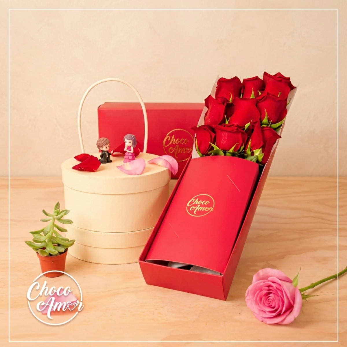 Nueve Rosas en Caja