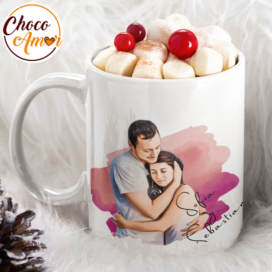 Mug 11Oz. Personalizado acabado al Oleo